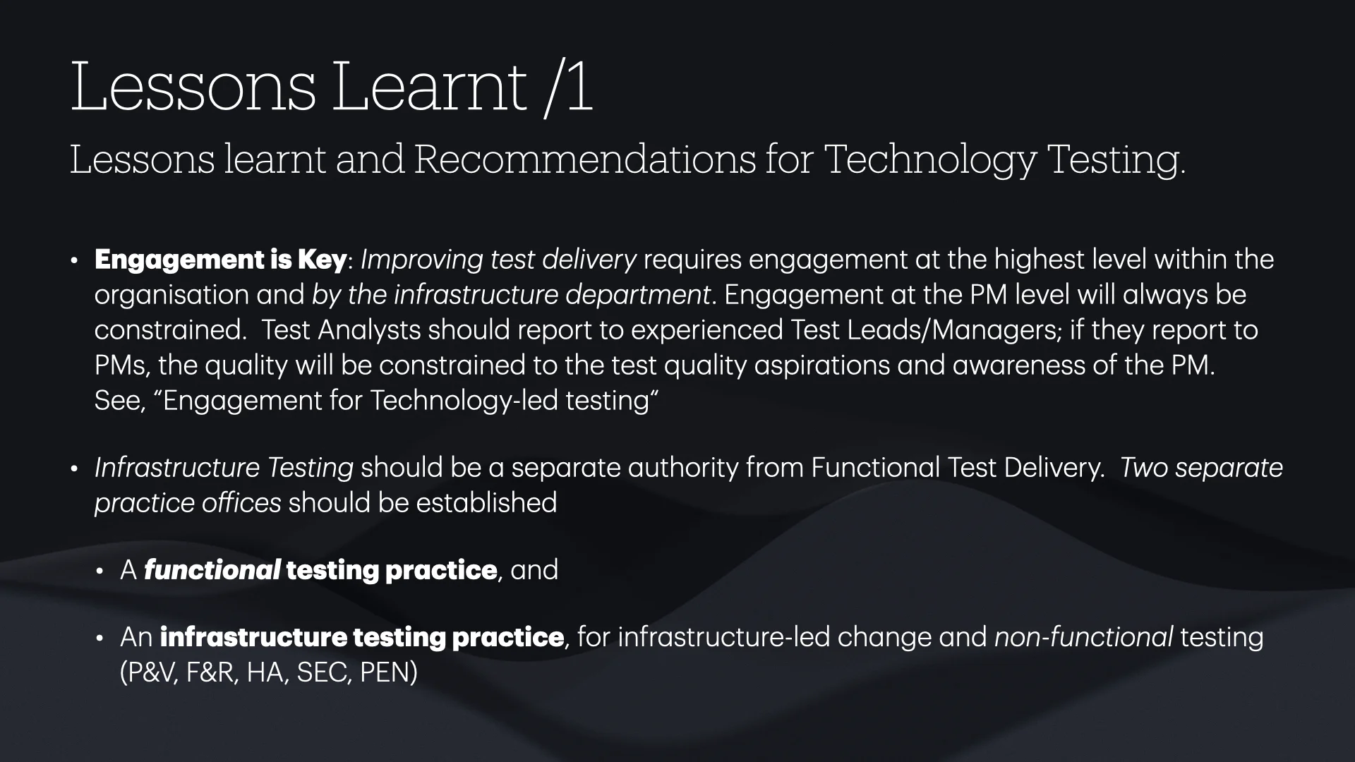 Tech-Led Infrastructure Testing slide 7