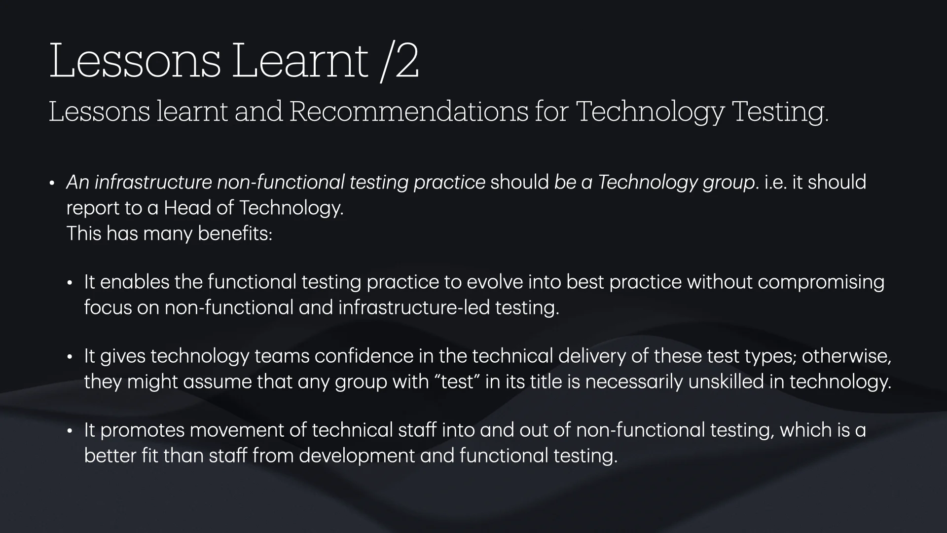 Tech-Led Infrastructure Testing slide 8