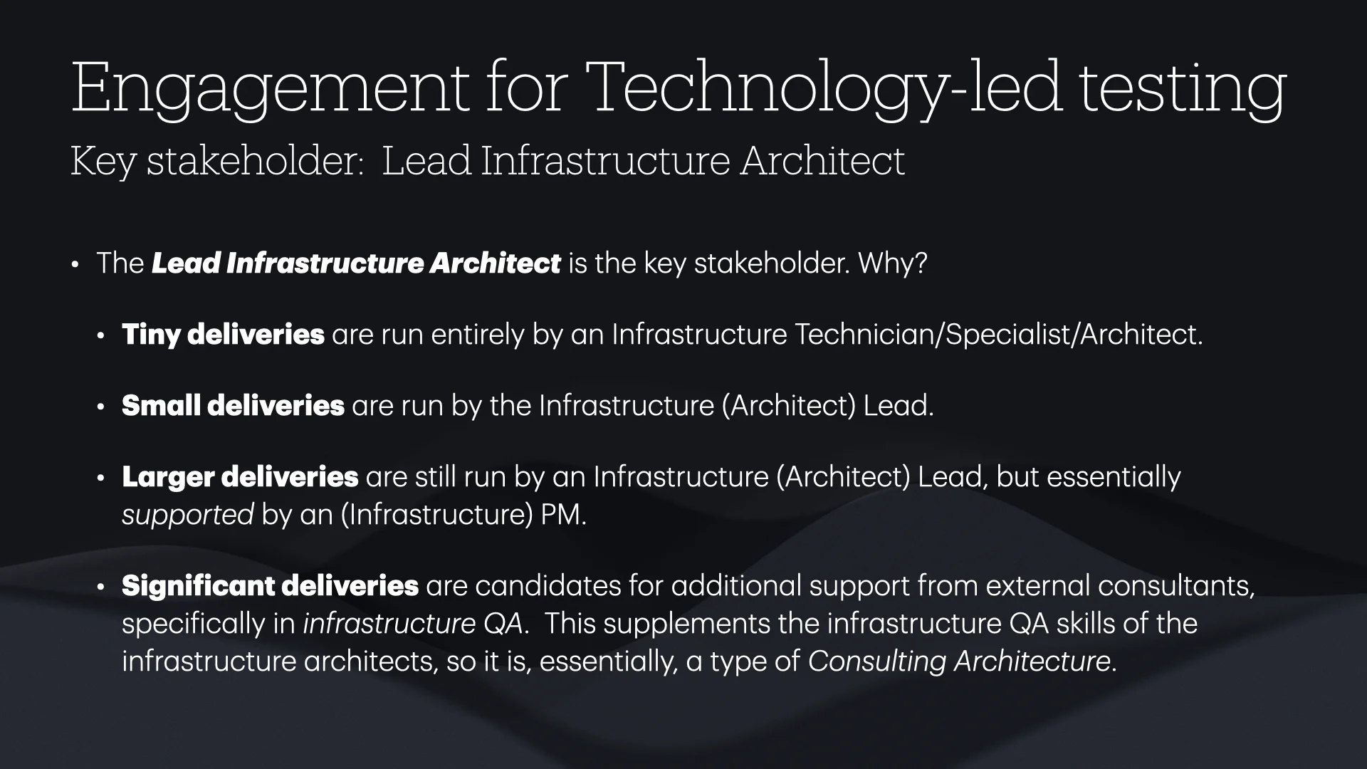Tech-Led Infrastructure Testing slide 9